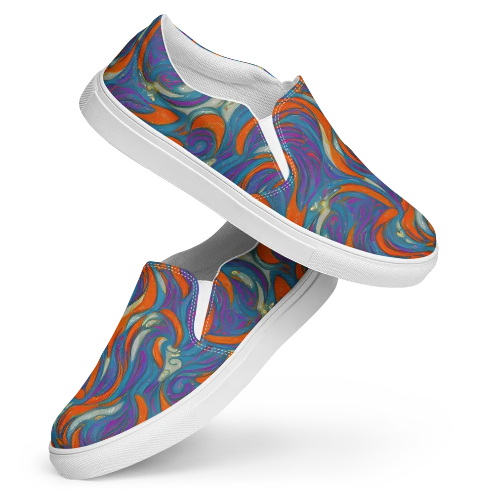 Painted Undertow on Women's Slip-On Canvas Shoes — Front