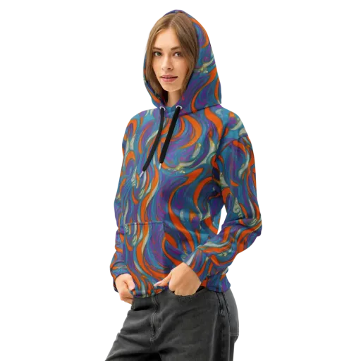 Painted Undertow on a Cotton Hoodie
