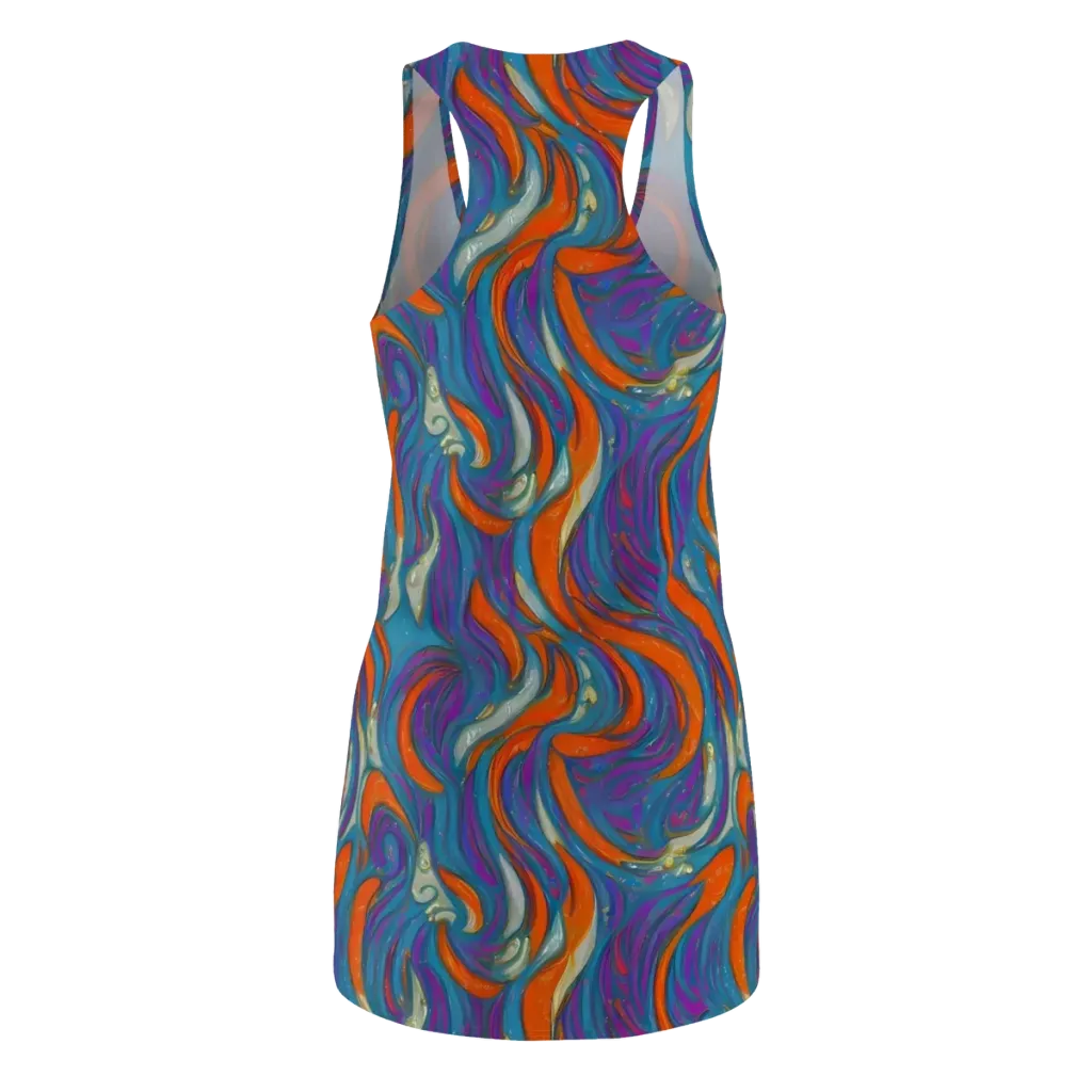 Painted Undertow on Racerback Dress — Back