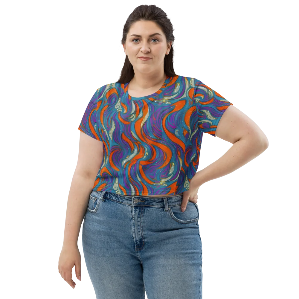 Painted Undertow on Crop Tee — Front
