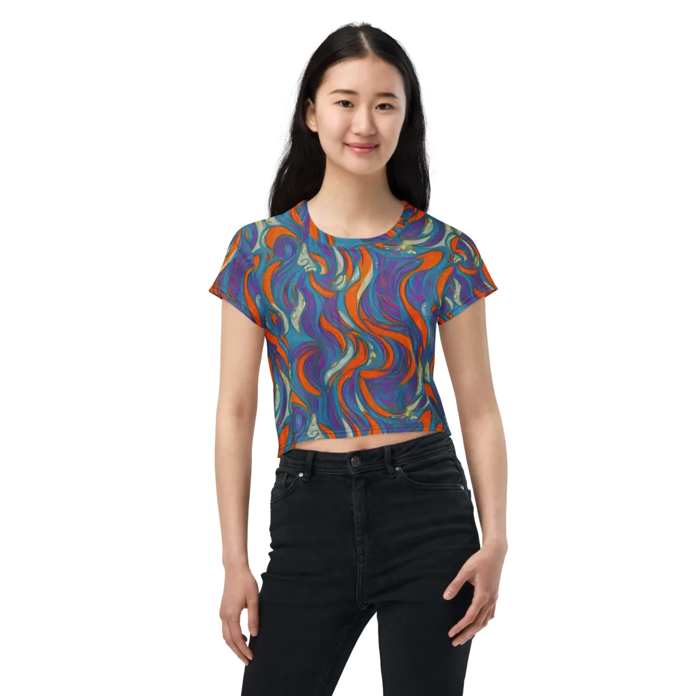 Painted Undertow on Crop Tee — Front