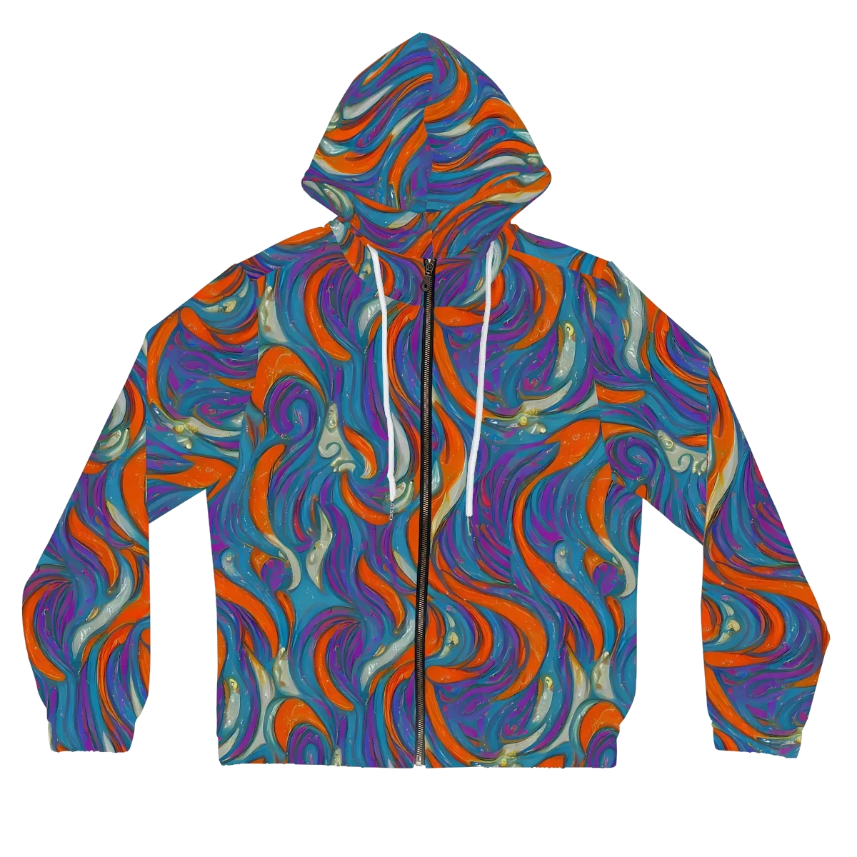 Painted Undertow on Women's Full-Zip Hoodie — Front