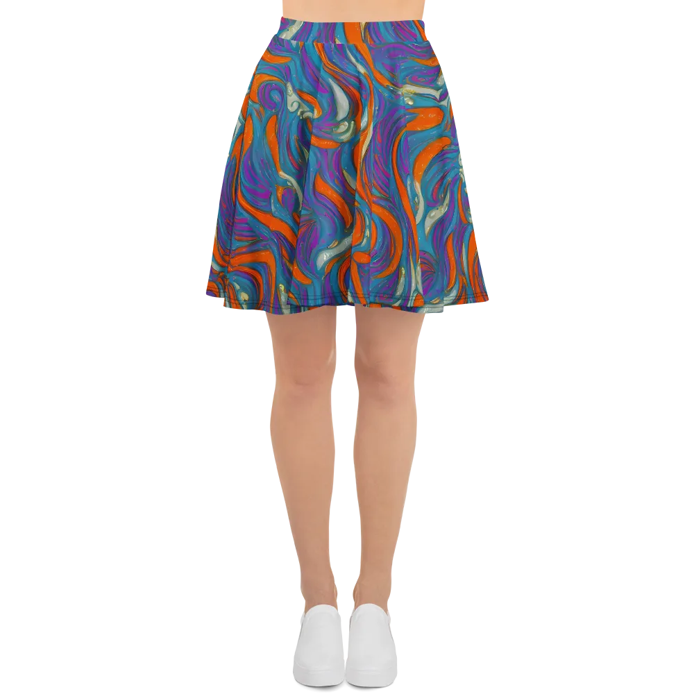 Painted Undertow on Skater Skirt — Front