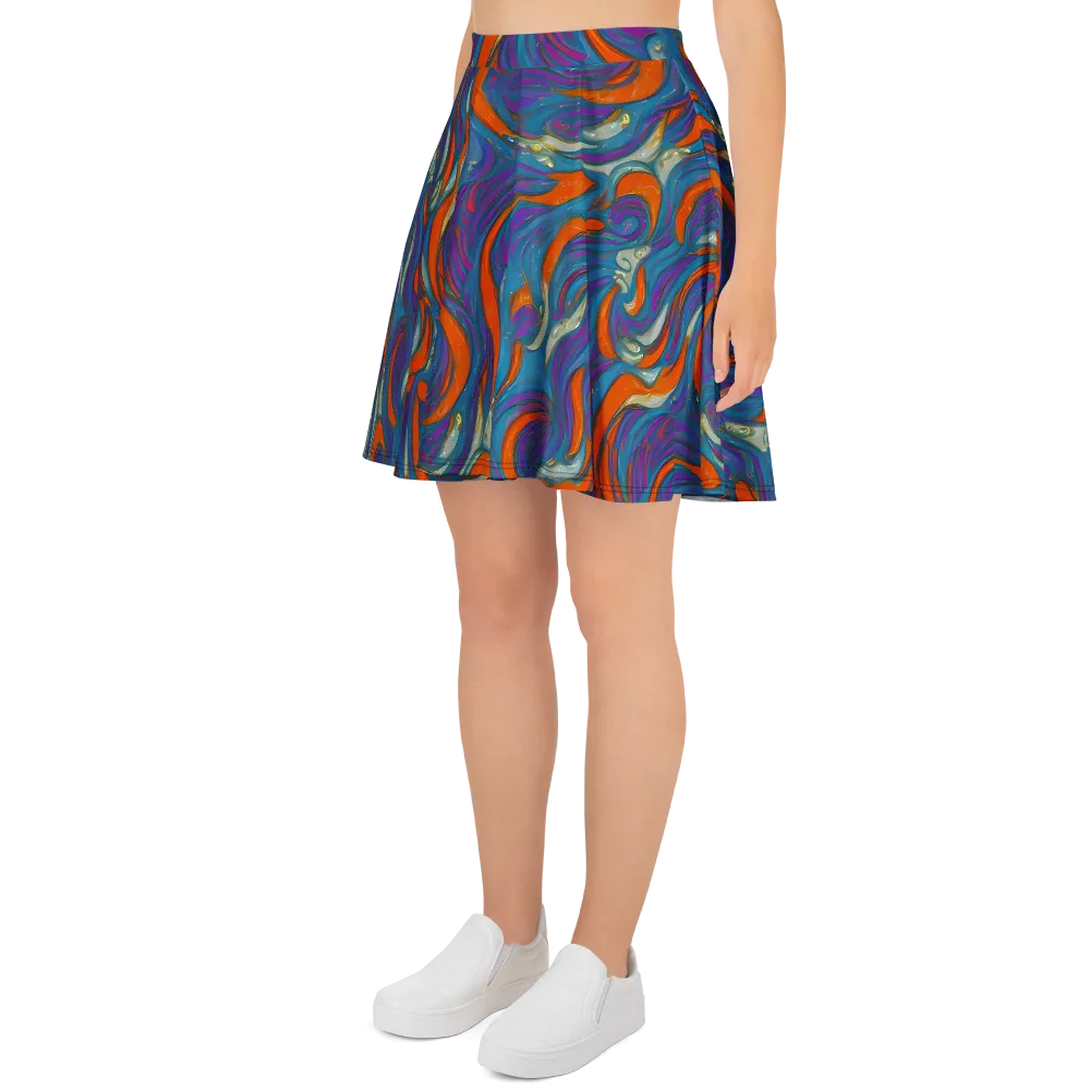 Painted Undertow on Skater Skirt — Left