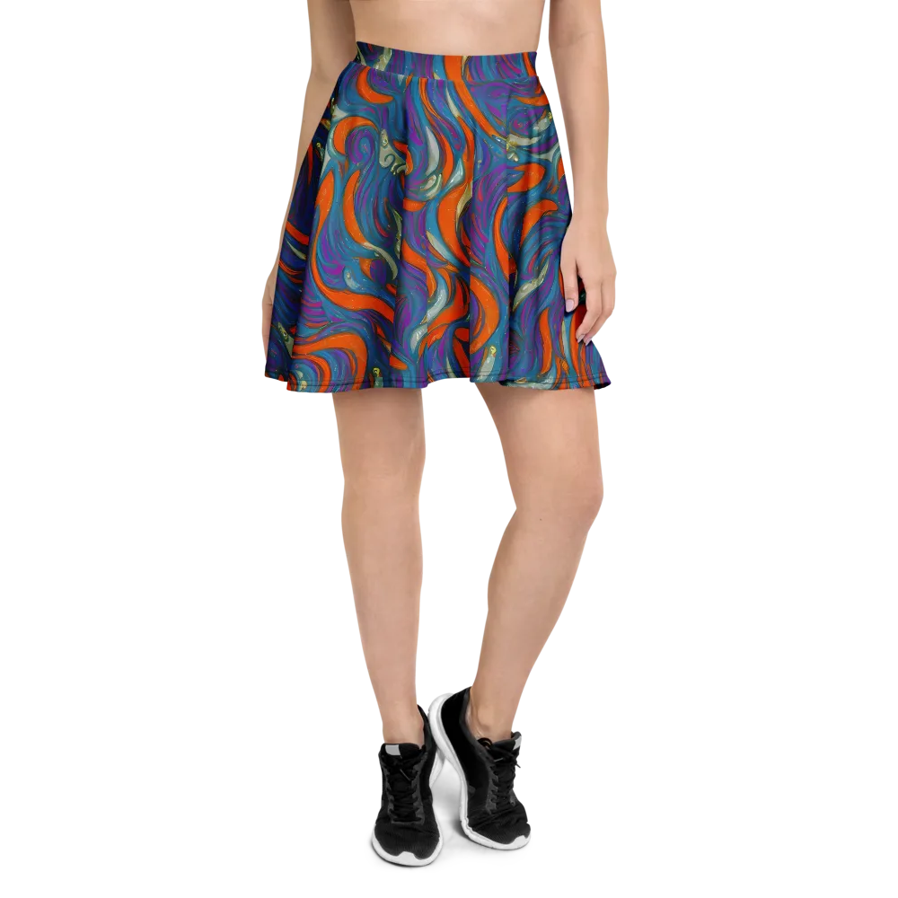 Painted Undertow on Skater Skirt — Front