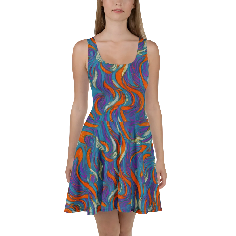 Painted Undertow on Skater Dress — Front