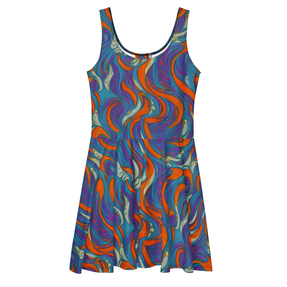 Painted Undertow on Skater Dress — Front