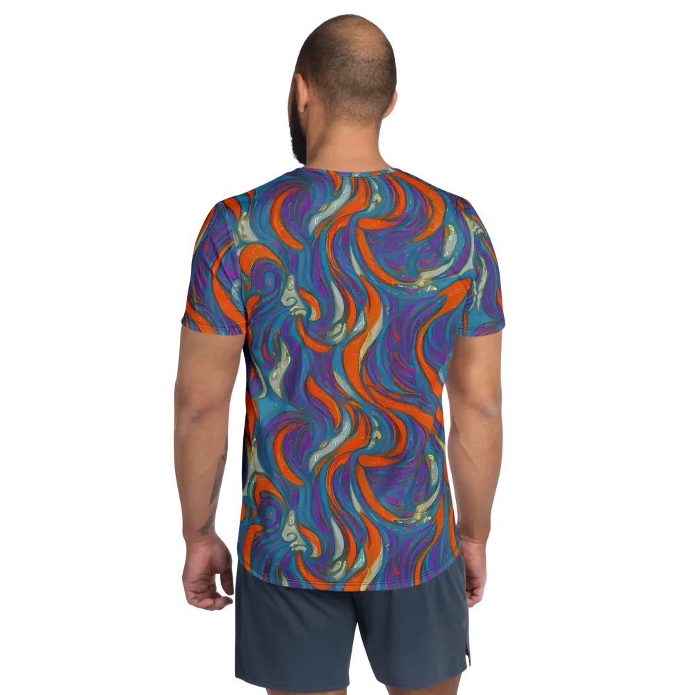 Painted Undertow on Men's Athletic T-Shirt — Back