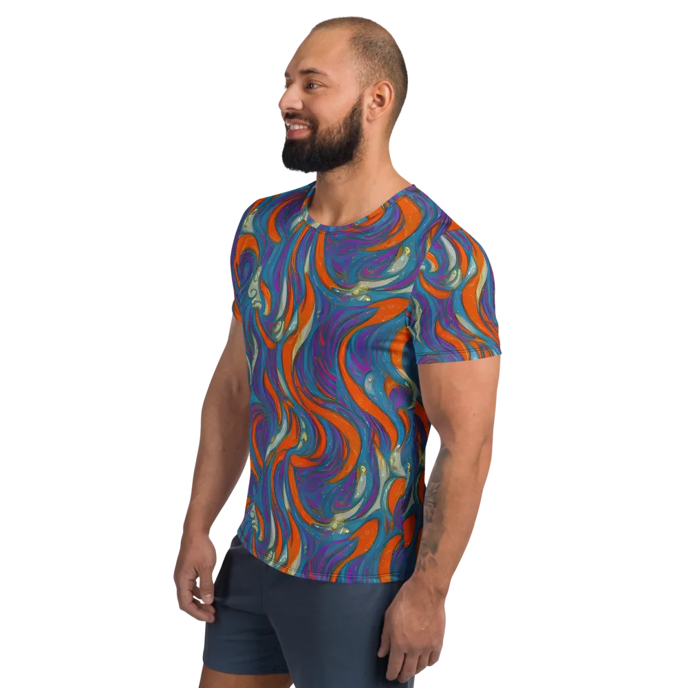 Painted Undertow on Men's Athletic T-Shirt — Left