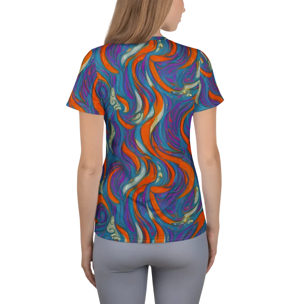 Painted Undertow on Women's Athletic T-Shirt — Back