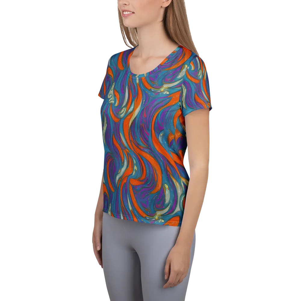 Painted Undertow on Women's Athletic T-Shirt — Left