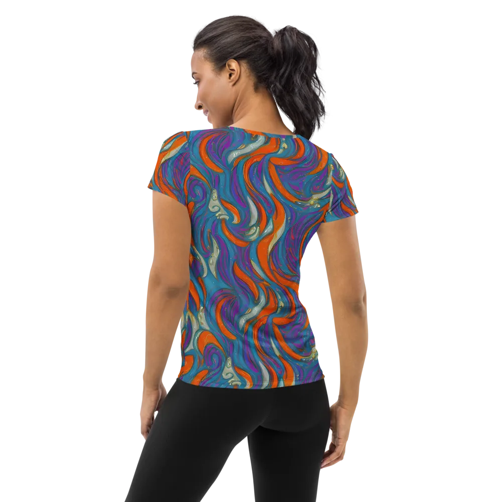 Painted Undertow on Women's Athletic T-Shirt — Back