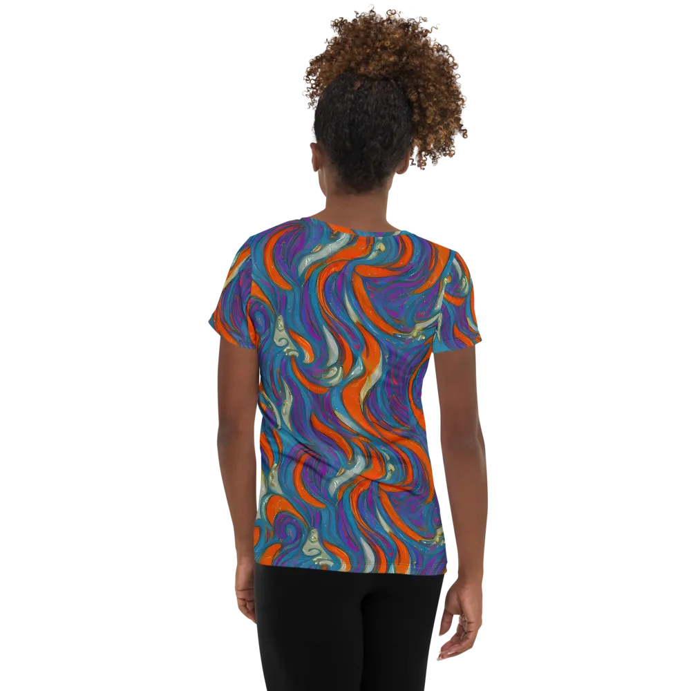 Painted Undertow on Women's Athletic T-Shirt — Back