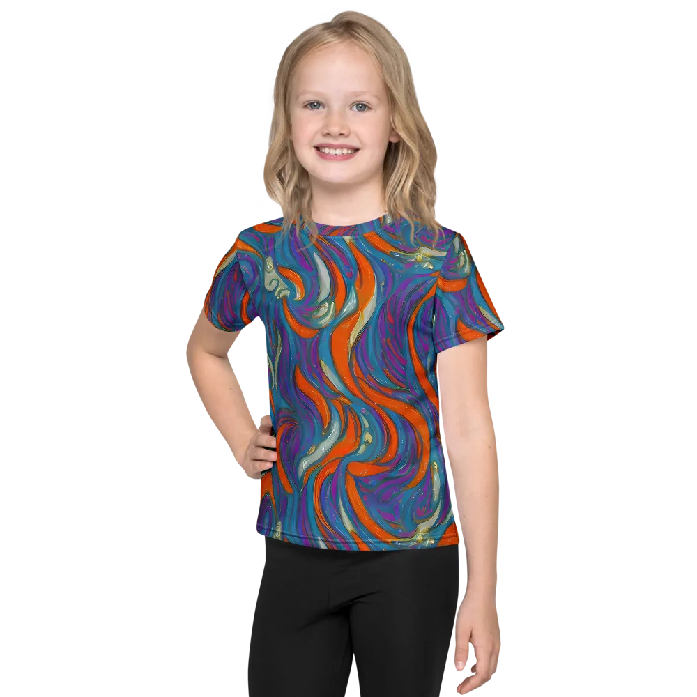 Painted Undertow on Kids Crew Neck T-Shirt — Front