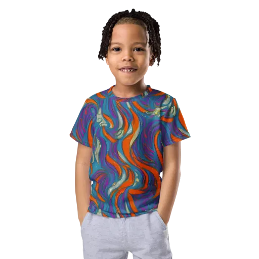 Painted Undertow on a Kids Crew Neck T-Shirt