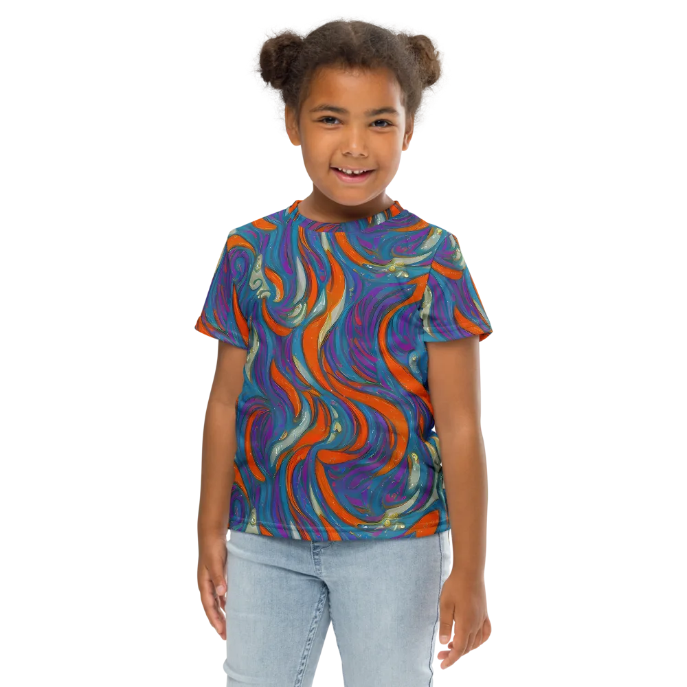 Painted Undertow on Kids Crew Neck T-Shirt — Front