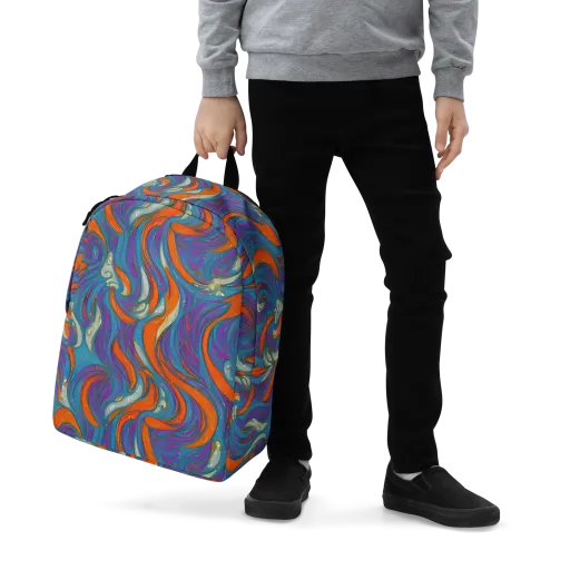 Painted Undertow on a Minimalist Backpack