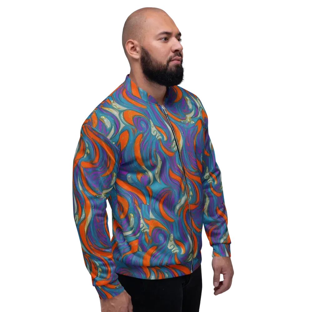 Painted Undertow on Bomber Jacket — Right