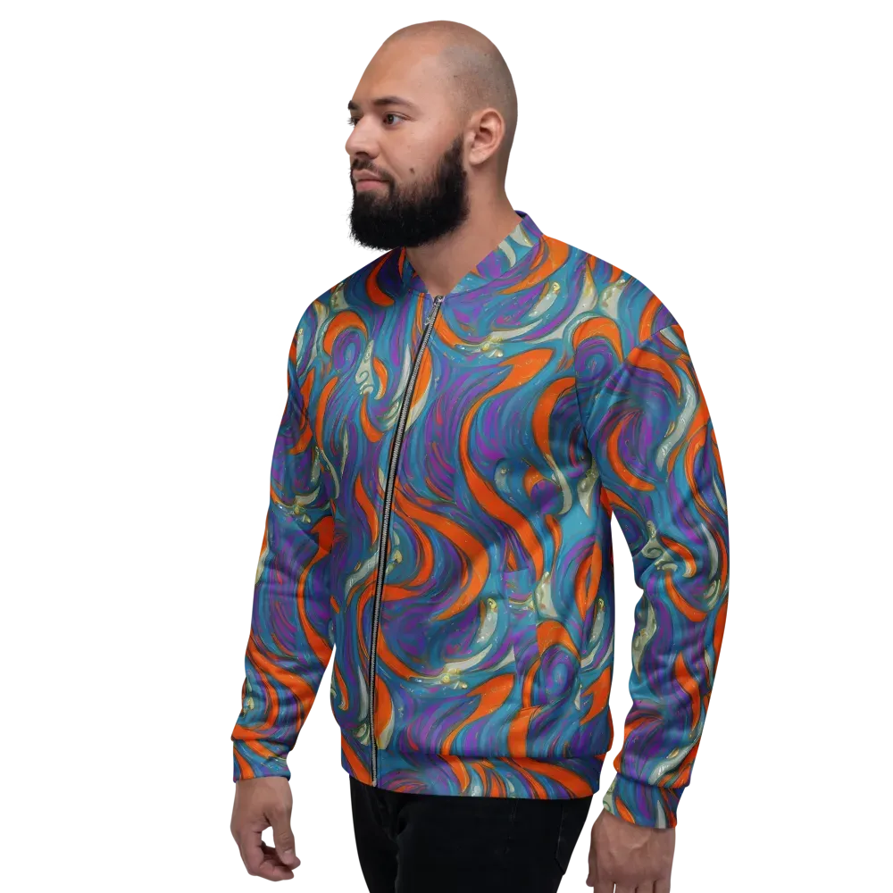 Painted Undertow on Bomber Jacket — Left