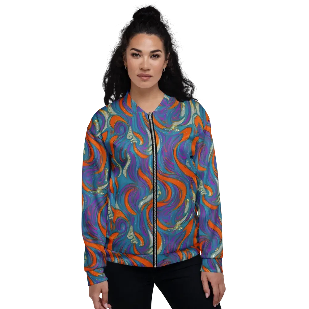 Painted Undertow on Bomber Jacket — Front