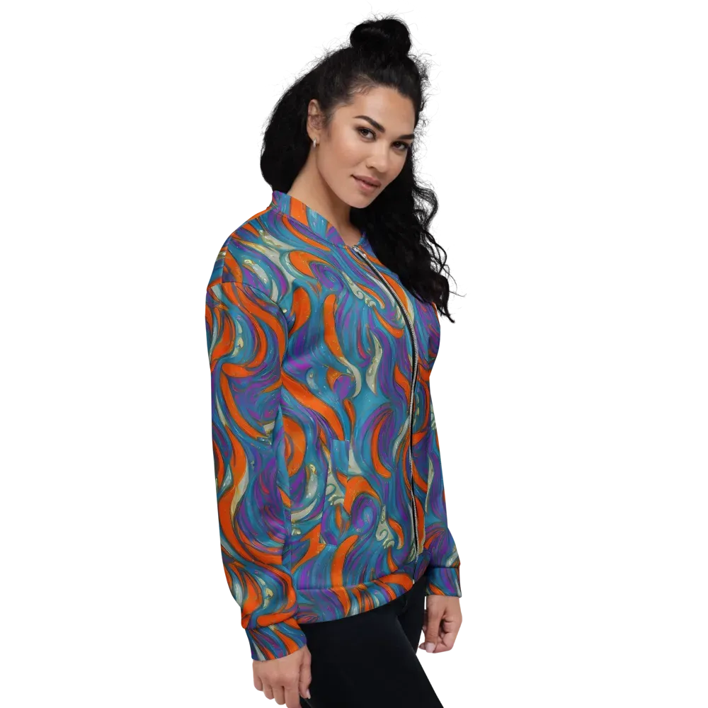 Painted Undertow on Bomber Jacket — Right