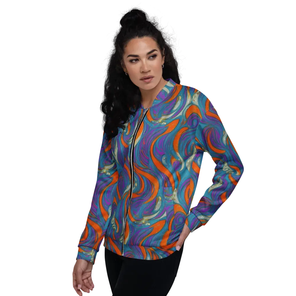 Painted Undertow on Bomber Jacket — Left