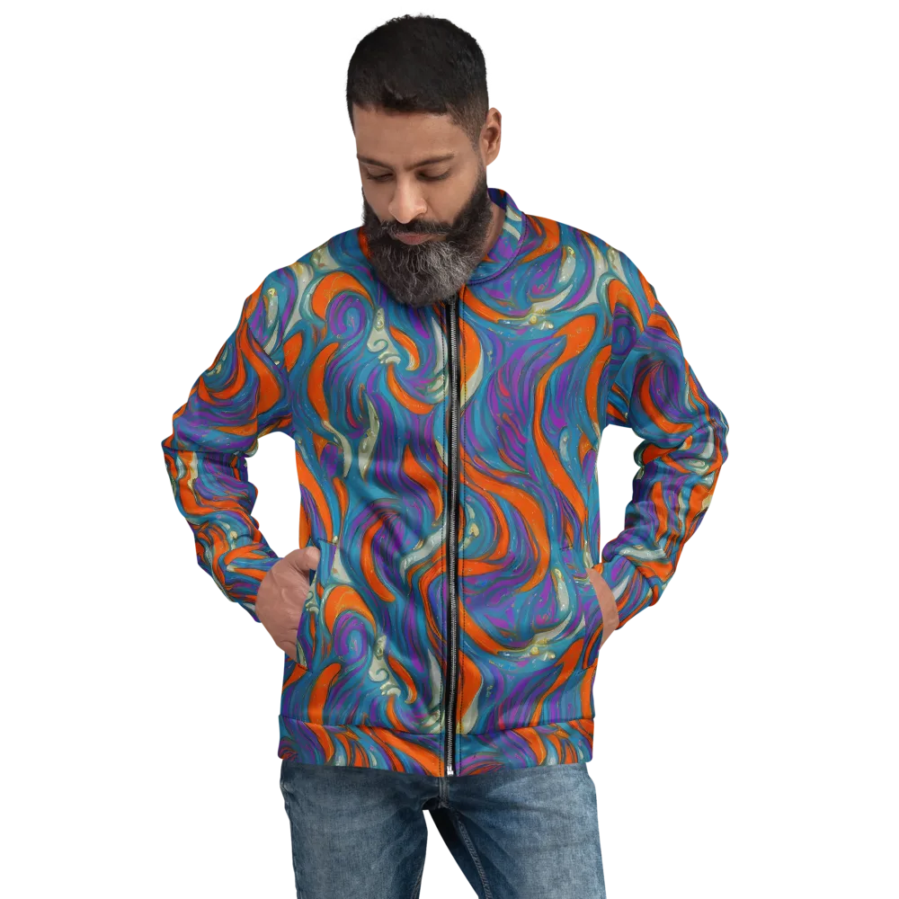 Painted Undertow on Bomber Jacket — Front
