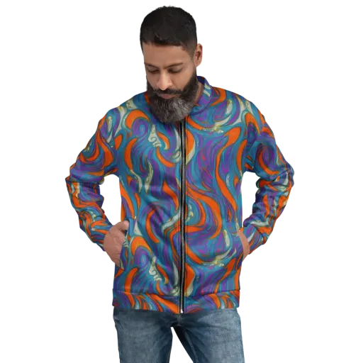 Painted Undertow on a Bomber Jacket