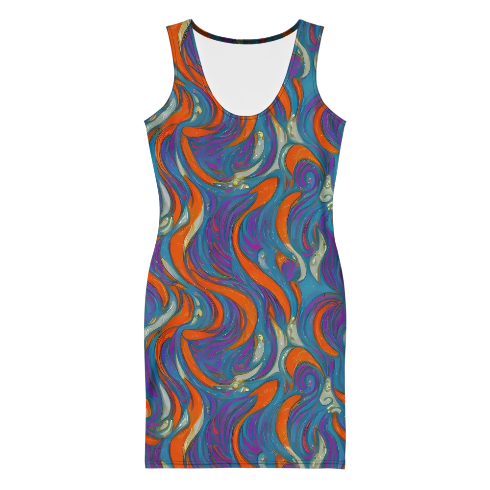 Painted Undertow on Bodycon Dress — Front