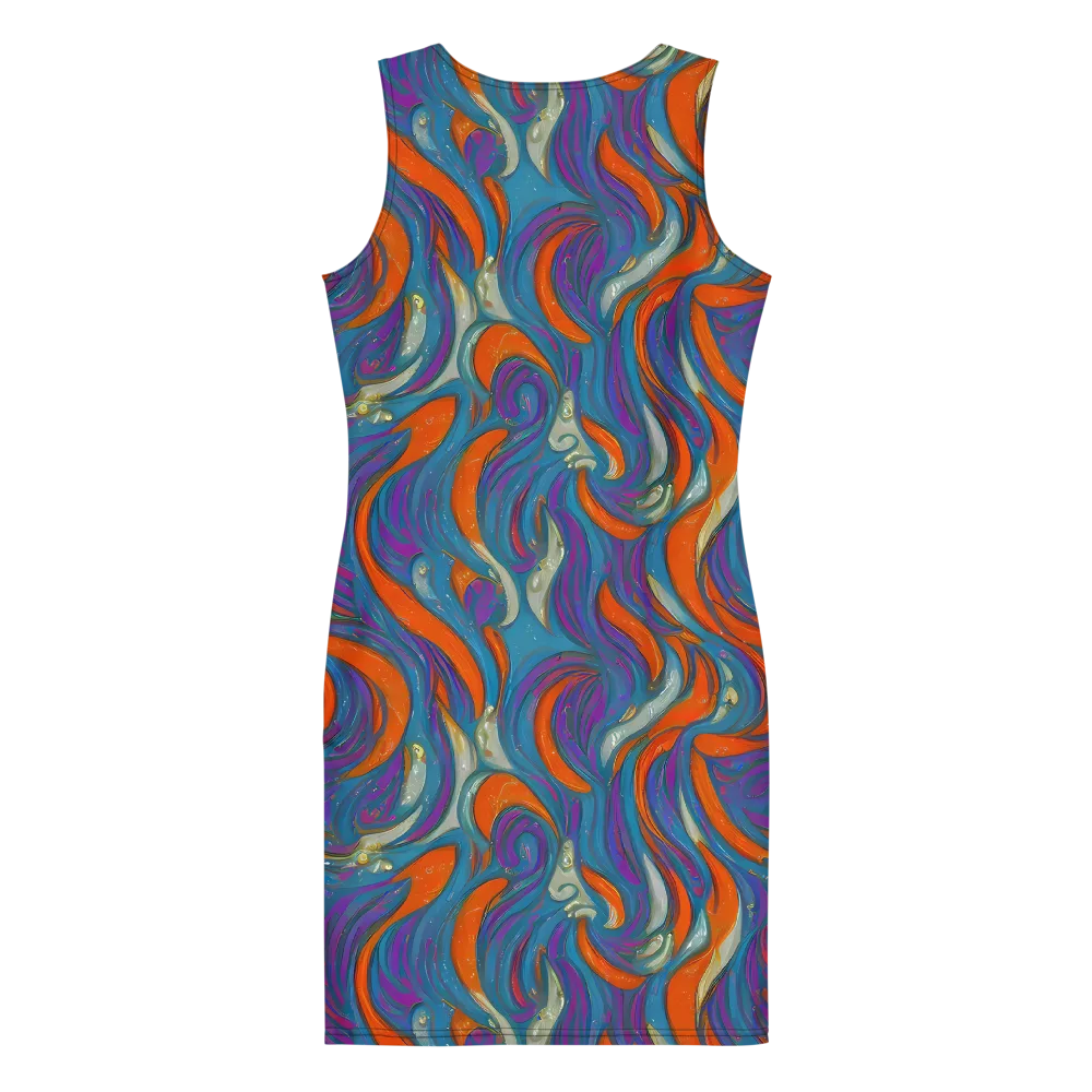 Painted Undertow on Bodycon Dress — Back
