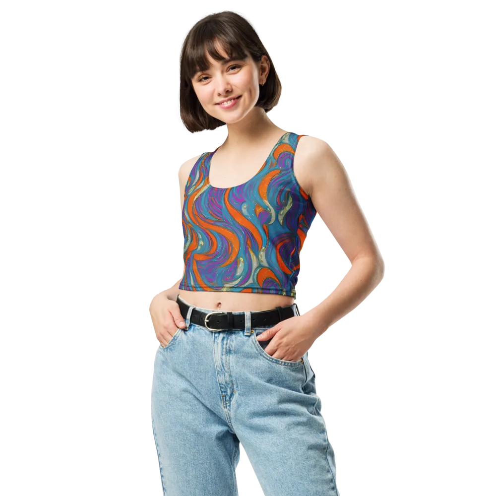 Painted Undertow on Crop Top — Front