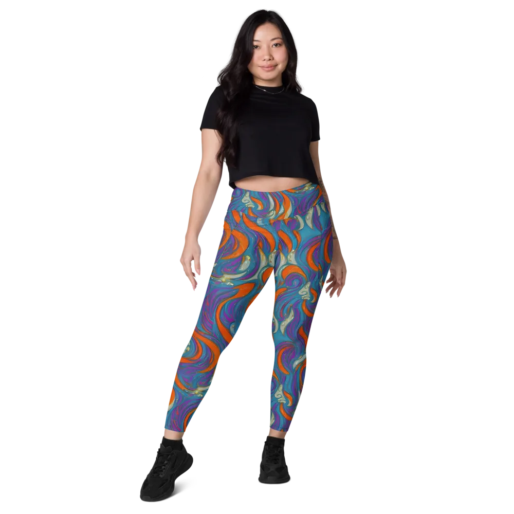 Painted Undertow on Leggings with Pockets — Front