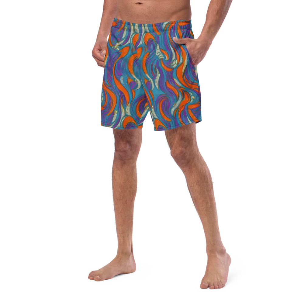Painted Undertow on Swim Trunks — Left Front
