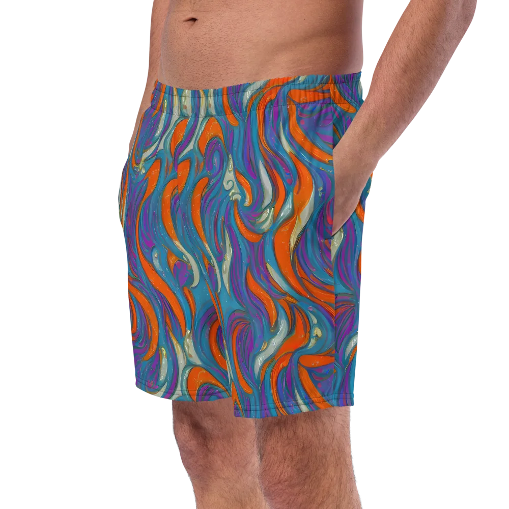 Painted Undertow on Swim Trunks — Left Front