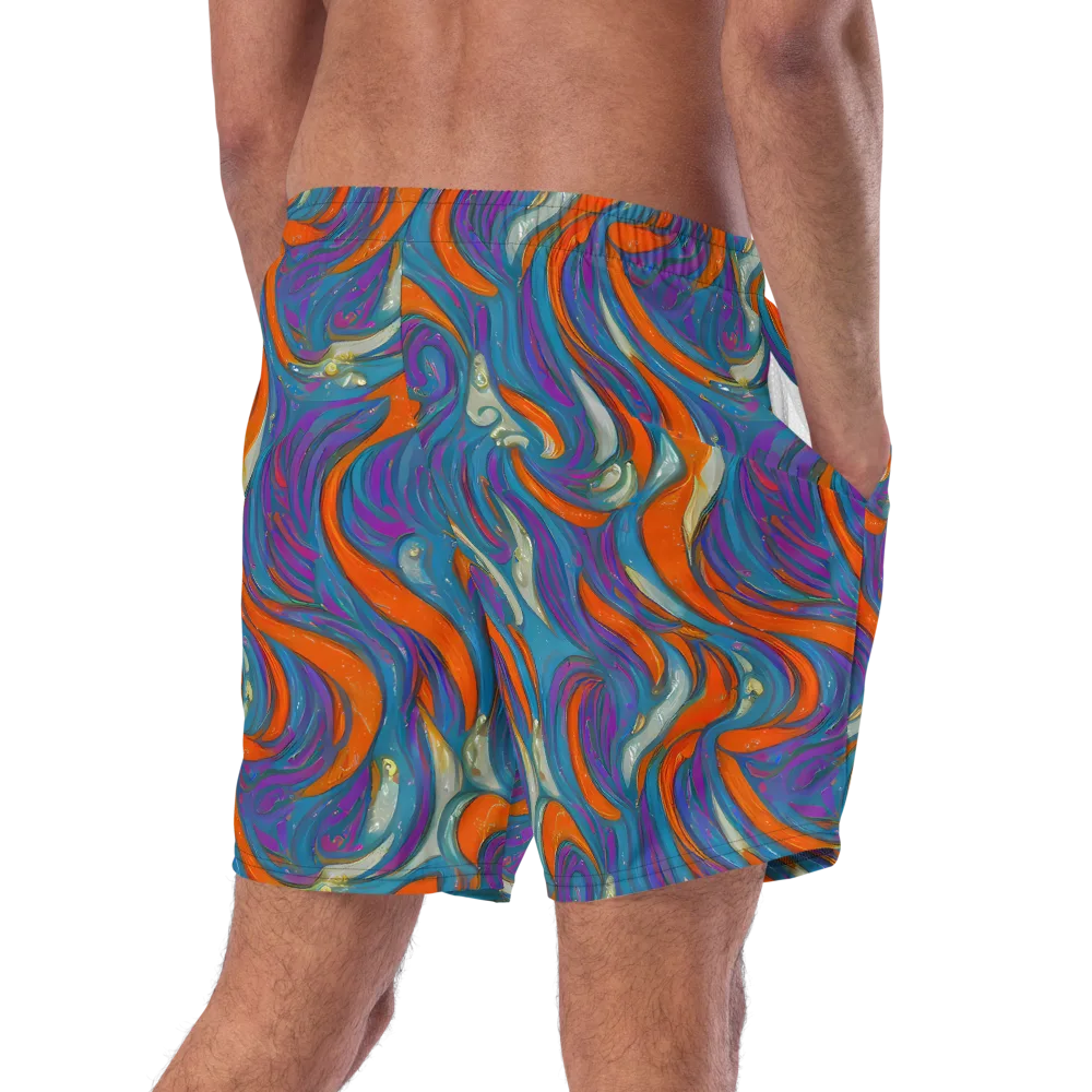 Painted Undertow on Swim Trunks — Right Back