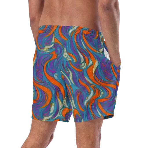Painted Undertow on a Swim Trunks