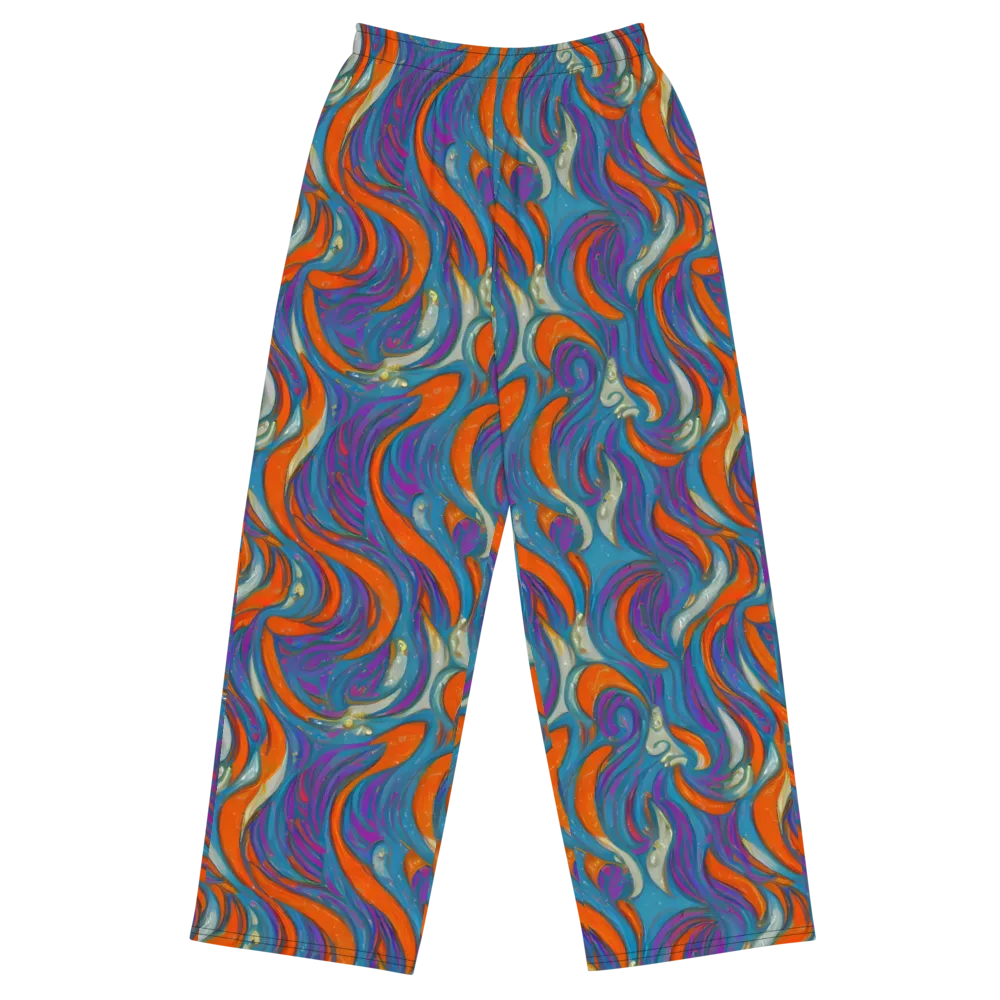 Painted Undertow on Wide-Leg Pants — Front