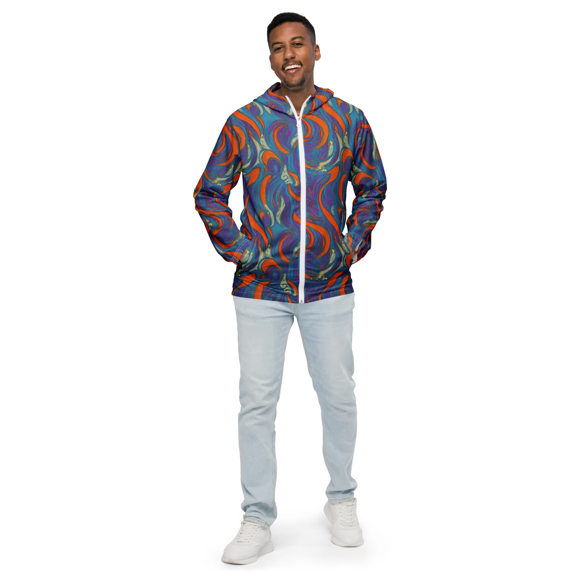 Painted Undertow on Men's Windbreaker — Front