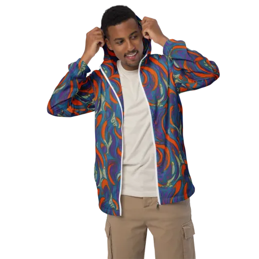 Painted Undertow on a Men's Windbreaker