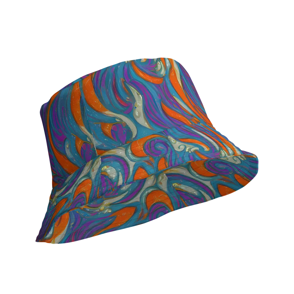 Painted Undertow on Reversible Bucket Hat — Product details Outside