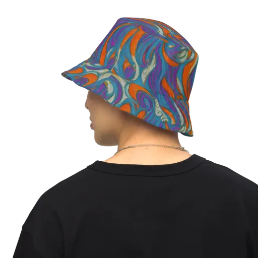 Painted Undertow on a Reversible Bucket Hat