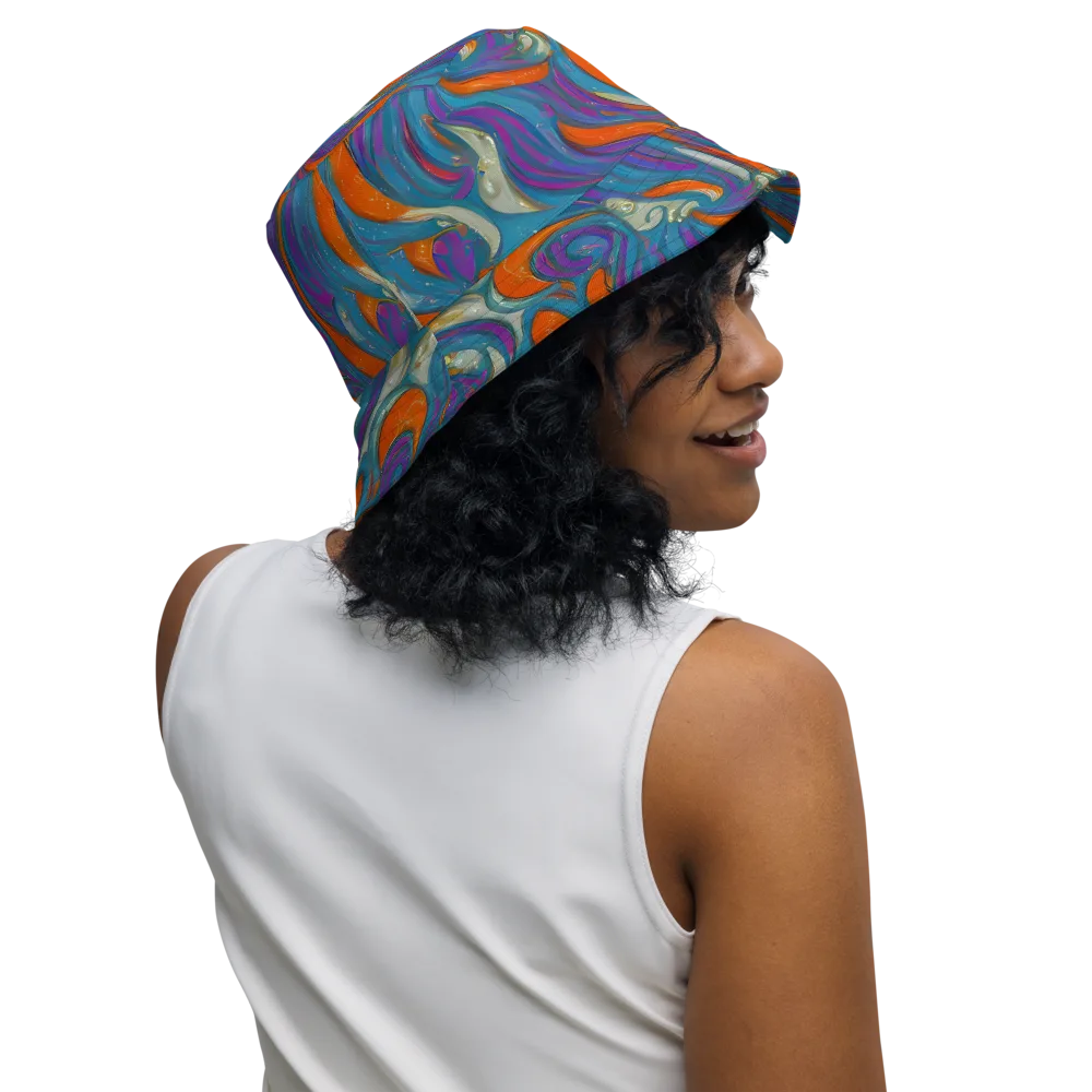 Painted Undertow on Reversible Bucket Hat — Right Outside