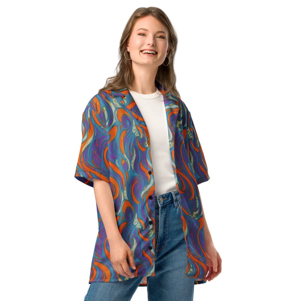 Painted Undertow on Button Shirt — Front