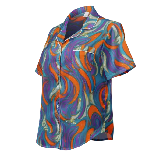 Painted Undertow on a Women's Short Sleeve Pajama Top
