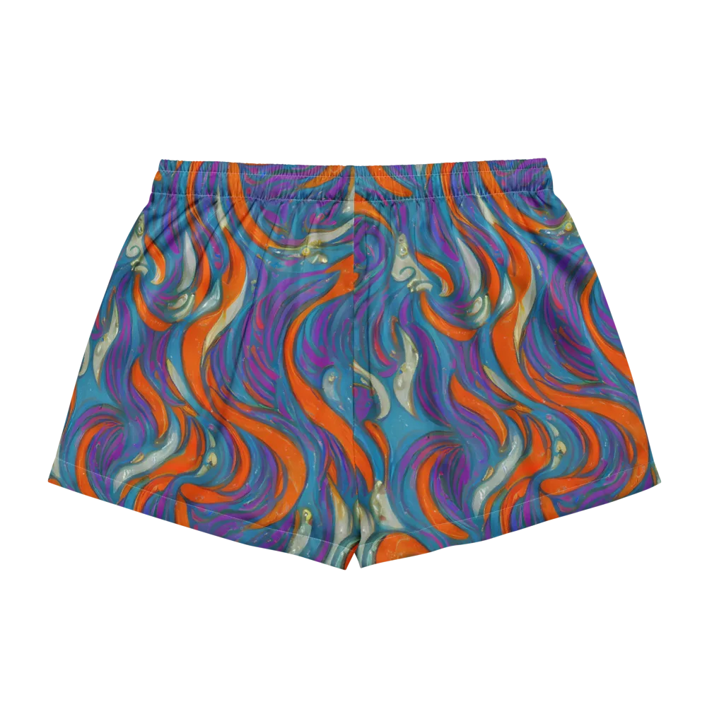 Painted Undertow on Women's Pajama Shorts — Back