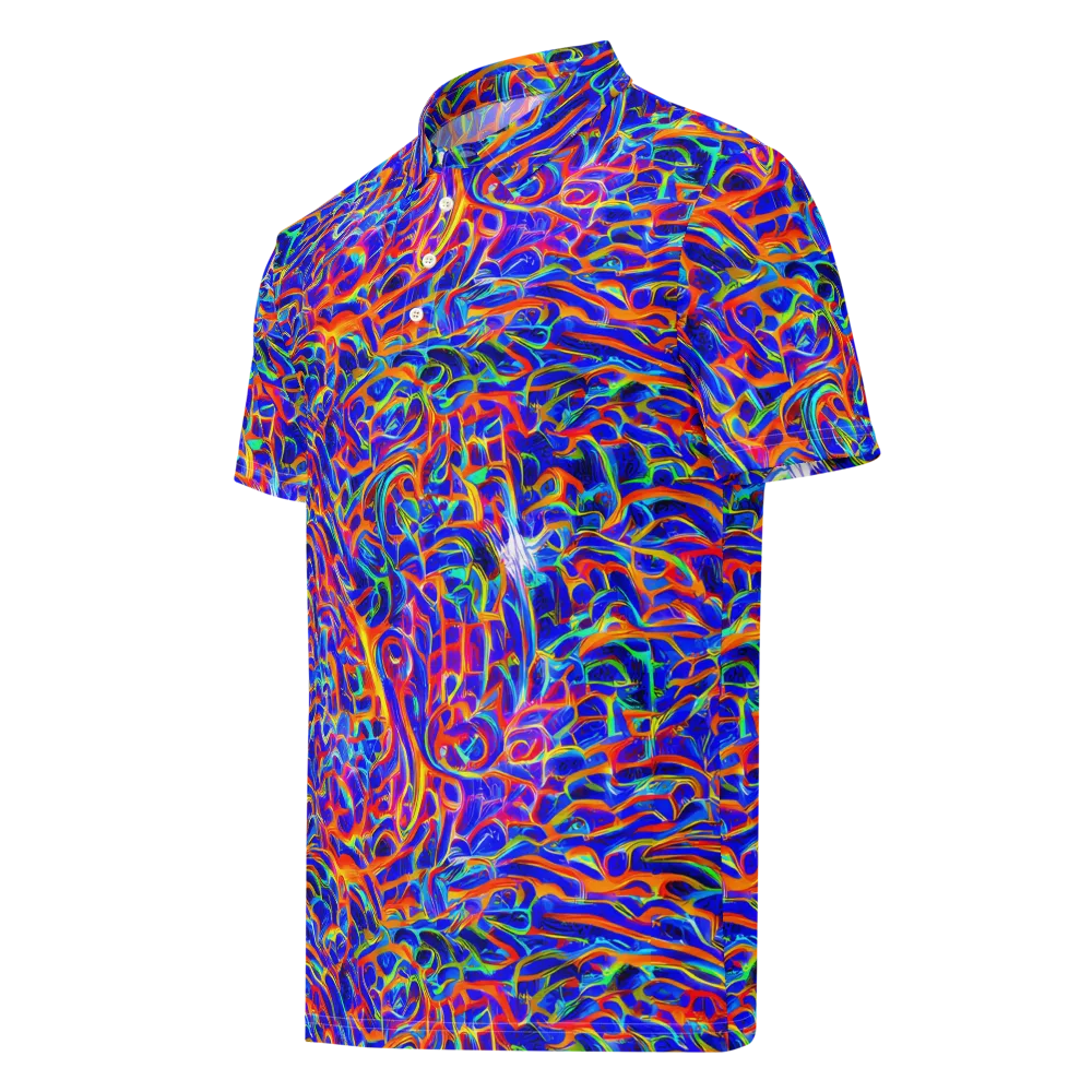 Fluorescent Fury on Men's Slim Fit Polo Shirt — Left Front
