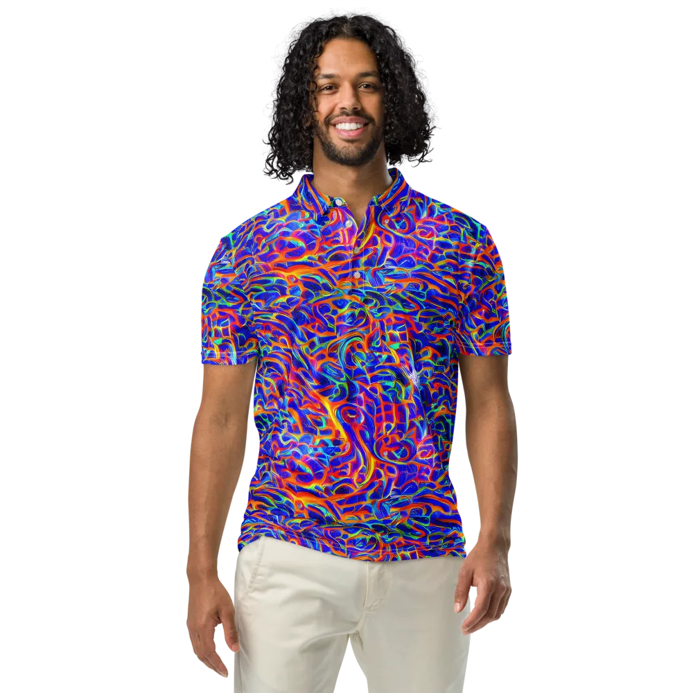 Fluorescent Fury on Men's Slim Fit Polo Shirt — Front