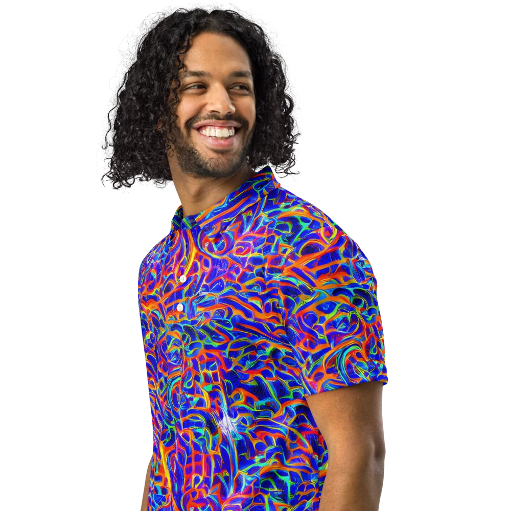 Fluorescent Fury on Men's Slim Fit Polo Shirt — Left Front