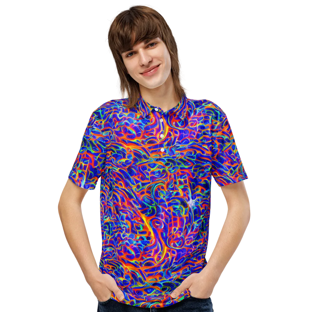 Fluorescent Fury on Men's Slim Fit Polo Shirt — Front