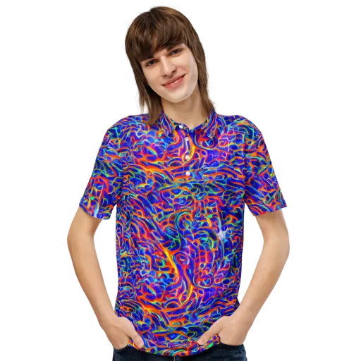 Fluorescent Fury on a Men's Slim Fit Polo Shirt